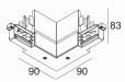 DELTA LIGHT - Track 3F Dim H Corner 90° In W