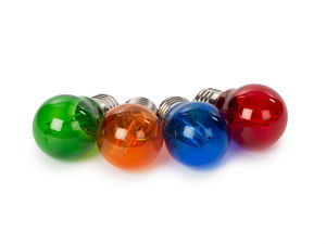 Velleman - Set led-gloeilampen - g45 - gekleurd glas - 4 st. - rood - groen - blauw - oranje