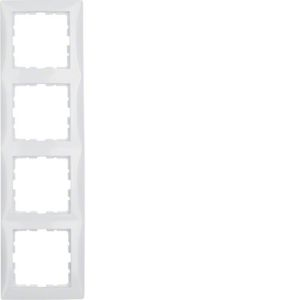 Berker - Plaque de recouvrement 4 postes Berker S.1 blanc polaire, brillant