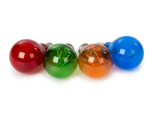 Velleman - Set led-gloeilampen - a60 - gekleurd glas - 4 st. - rood - groen - blauw - oranje