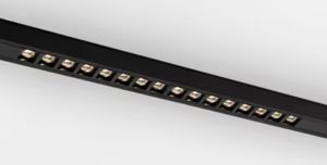 MODULAR - Pista track 48V LED linear spots (16x) 3000K flood 1-10V GI black struc