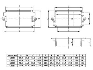 Velleman - Behuizingen met montagegaten en kabeluitsparingen - zwart 72 x 44 x 25 mm