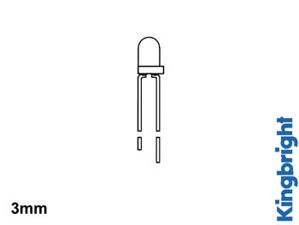 Velleman - Standaard led 3mm geel diffuus