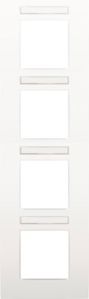 Plaque de recouvrement quadruple de 71 mm d'entraxe, verticale, avec fenêtre transparente, Niko Intense white