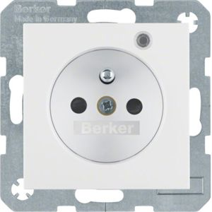 Berker - Wandcontactdoos met controle-LED Berker S.1/B.3/B.7 polarwit, mat