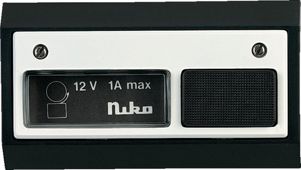 Niko, Beldrukknop - deurbel 12V~1A incl. lamp, zwart/wit