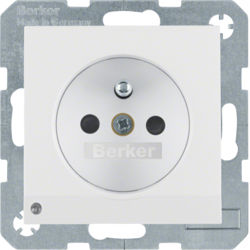 Berker - Wandcontactdoos met LED-oriëntatielicht Berker S.1/B.3/B.7 polarwit, glanzend
