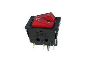 Velleman - Vermogen rockerschakelaar 10a-250v dpst on-off - met rood neonlampje