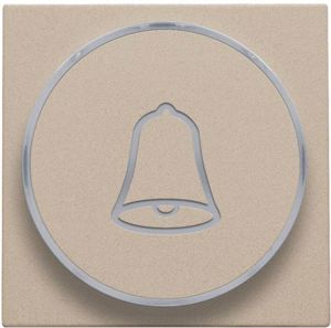Set de finition avec anneau transparent avec symbole sonnette pour bouton-poussoir 6 A avec LED couleur ambre avec culot E10, champagne coated
