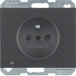 Berker - Wandcontactdoos met LED-oriëntatielicht Berker K.1 antraciet, mat