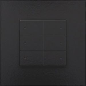 Bouton-poussoir sextuple avec LED, Niko Home Control, Bakelite® piano black coated