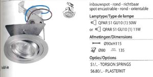 PSM LIGHTING - Ø80 SYSTEM inbouwspot - rond - richtbaar - voor buitengebruik inox 316