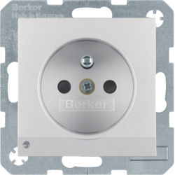 Berker - Wandcontactdoos met LED-oriëntatielicht Berker S.1/B.3/B.7 Alu, mat