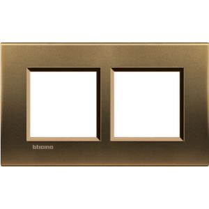 Bticino - LL-Plaque rectangul. 2x2 mod 57mm bronze