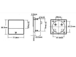 Velleman - Analoge paneelmeter voor dc stroommetingen 3a dc / 70 x 60mm