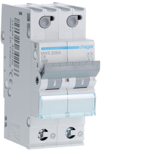 Interrupteur à tirette intégré, 2 A, 250 V~, 1 pôle