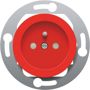 Gekleurd stopcontact met penaarde en kinderveiligheid voor vloerdozen, inbouwdiepte 28,5 mm, schroefklemmen, red