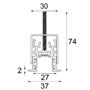 MODULAR - Pista track 48V recessed (flange) profile 2m white struc