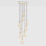 Tala - Nine Brass Pendant + Large White & Brass Canopy + 9 Bulbs Vonoroi Ii