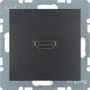 Berker - HDMI wandcontactdoos Berker S.1/B.3/B.7 antraciet, mat