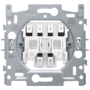 Socle pour interrupteur double : interrupteur va-et-vient et bouton-poussoir N.O., 10 AX/250 Vac, bornes à connexion rapide