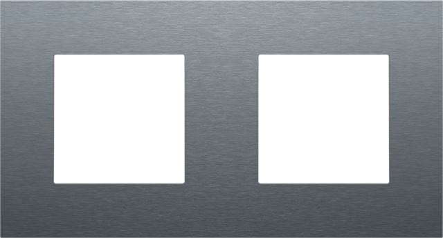 Plaque Double NIKO Horizontale Crème - Entraxe 71 Mm - Avec Enjoliveur - Réf. 12-768 - Neuf